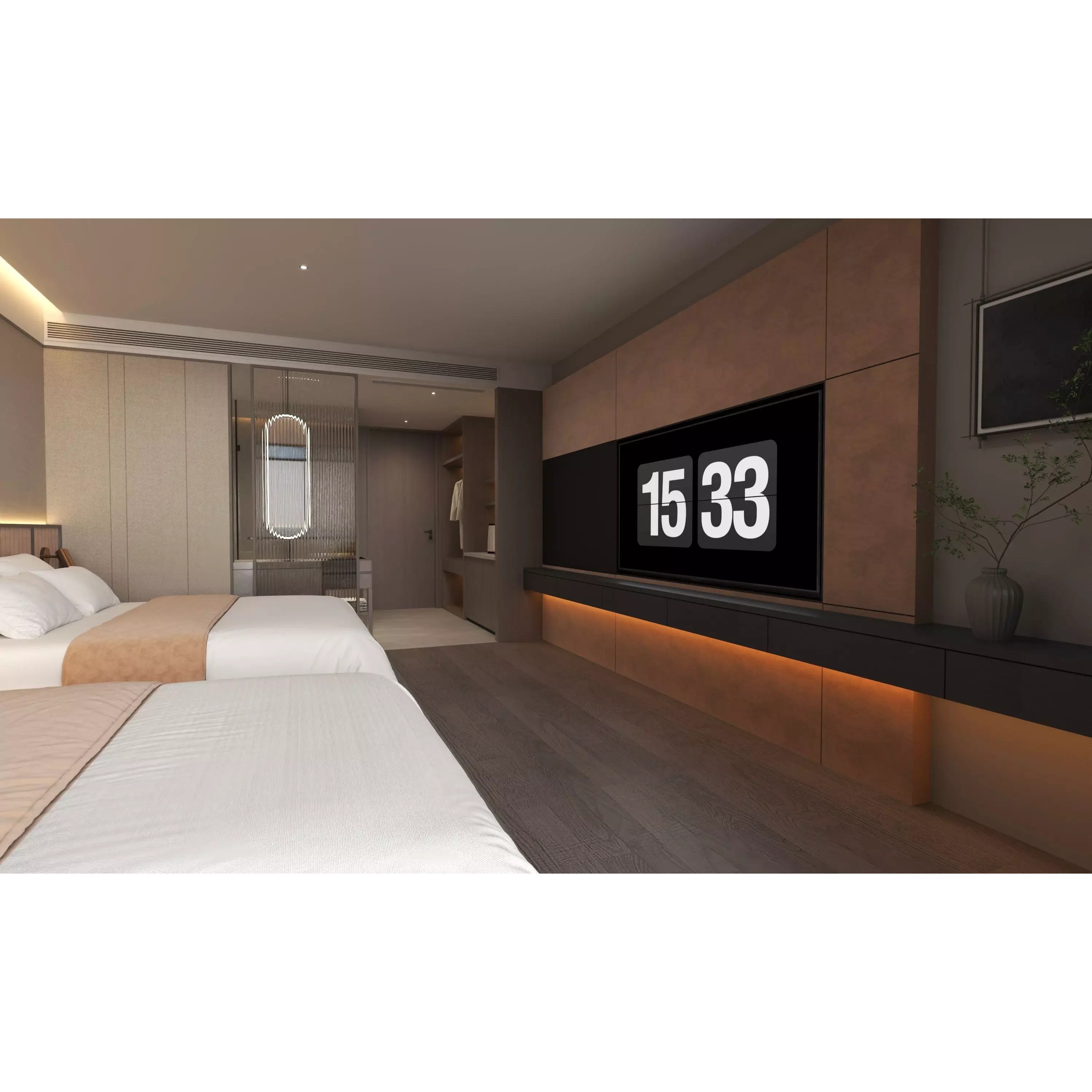 Hotel Bedroom - Low-Poly Game-Ready 3D Model - View 9