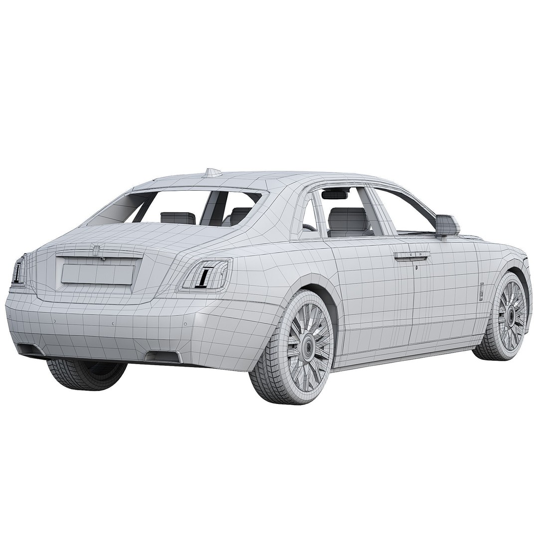 Ghost 2025 Luxury Car 3D Model – High Poly PBR Game Asset, FBX, OBJ