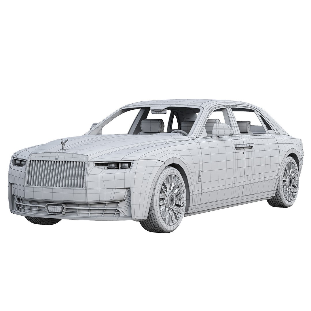 Ghost 2025 Luxury Car 3D Model – High Poly PBR Game Asset, FBX, OBJ - View 17