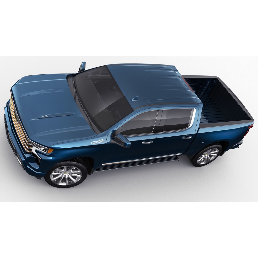 2022 Silverado High Country 3D Model – High Poly Game Asset, FBX, OBJ, Blender - View 10