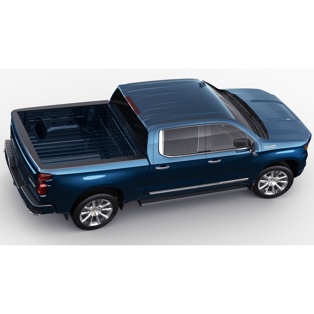 2022 Silverado High Country 3D Model – High Poly Game Asset, FBX, OBJ, Blender - View 11