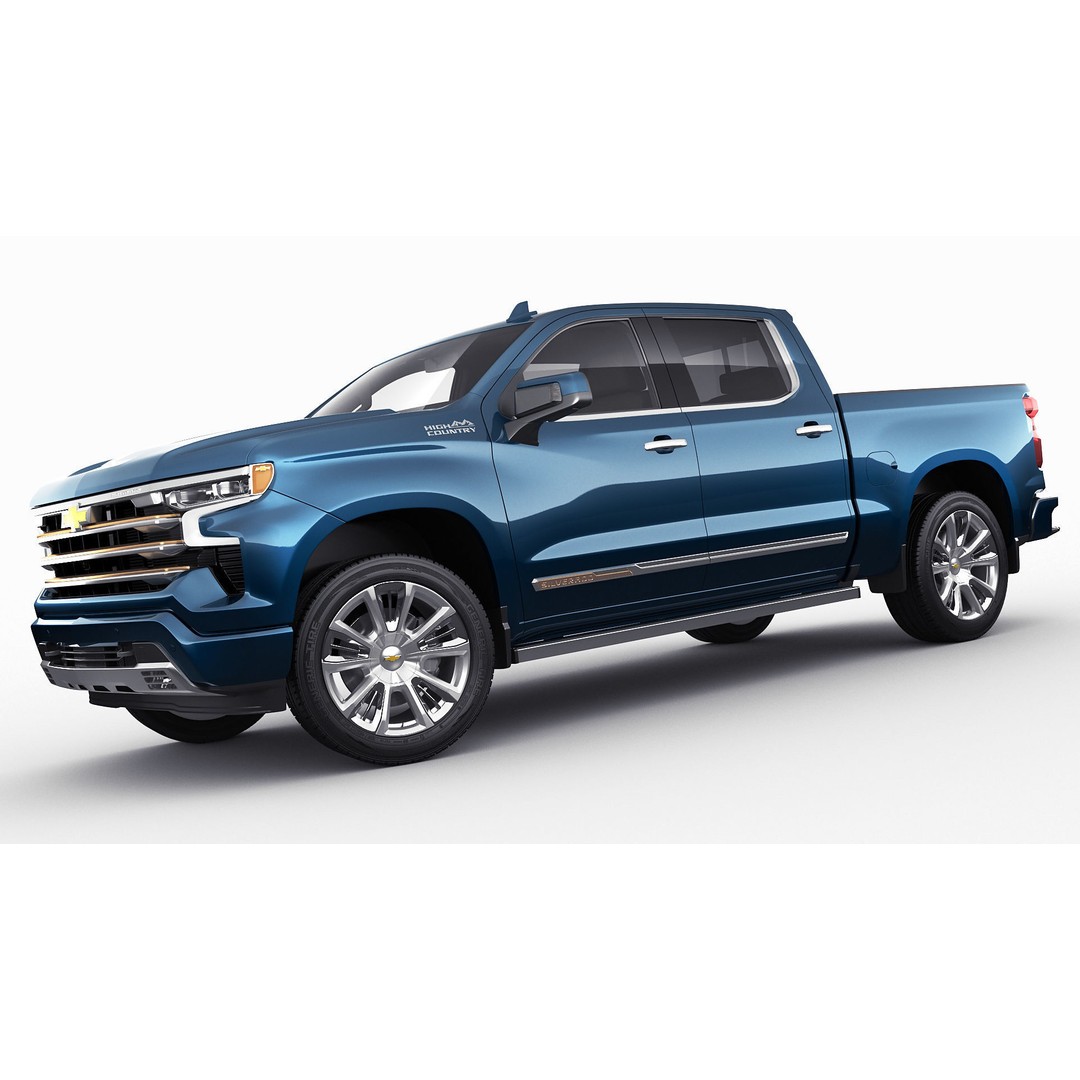 2022 Silverado High Country 3D Model – High Poly Game Asset, FBX, OBJ, Blender - View 12