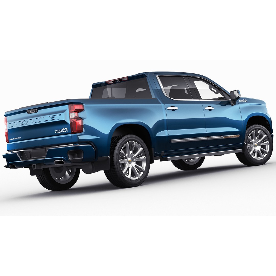 2022 Silverado High Country 3D Model – High Poly Game Asset, FBX, OBJ, Blender - View 13