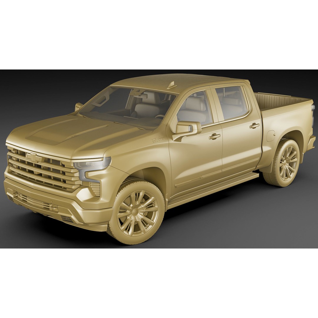 2022 Silverado High Country 3D Model – High Poly Game Asset, FBX, OBJ, Blender - View 21
