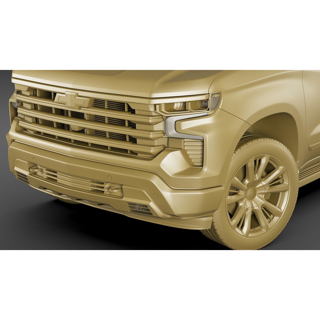 2022 Silverado High Country 3D Model – High Poly Game Asset, FBX, OBJ, Blender - View 23