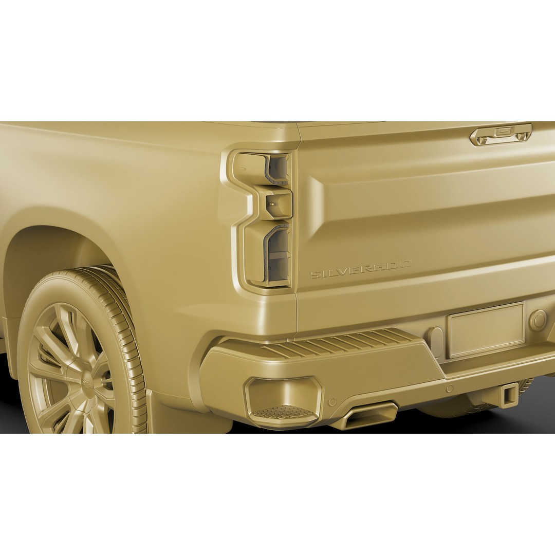 2022 Silverado High Country 3D Model – High Poly Game Asset, FBX, OBJ, Blender - View 24