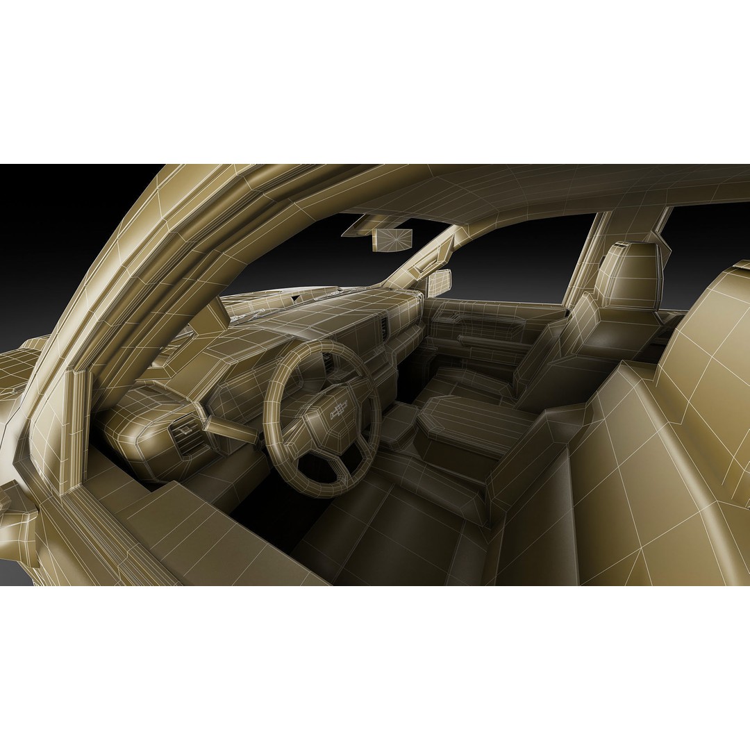 2022 Silverado High Country 3D Model – High Poly Game Asset, FBX, OBJ, Blender - View 28