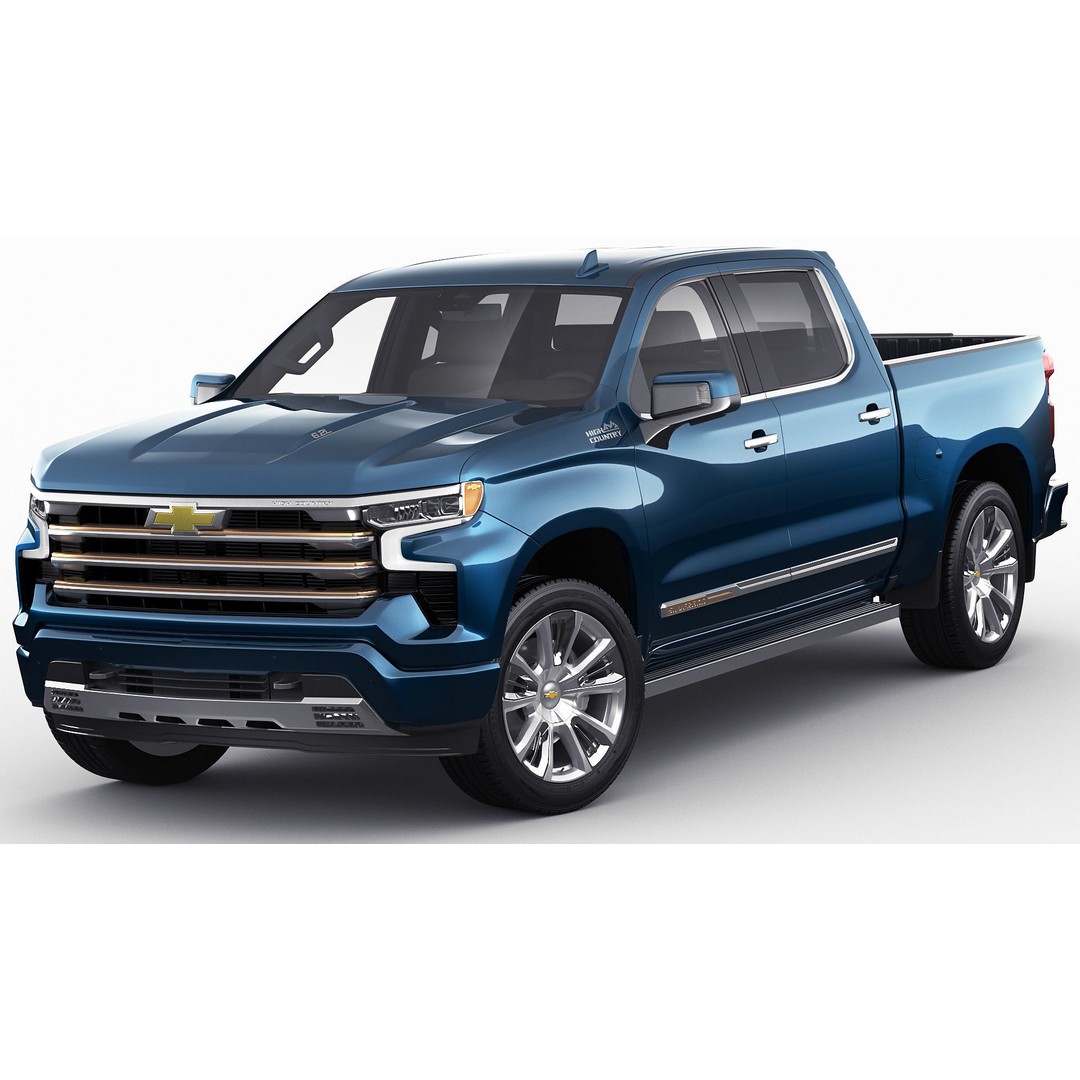 2022 Silverado High Country 3D Model – High Poly Game Asset, FBX, OBJ, Blender - View 3