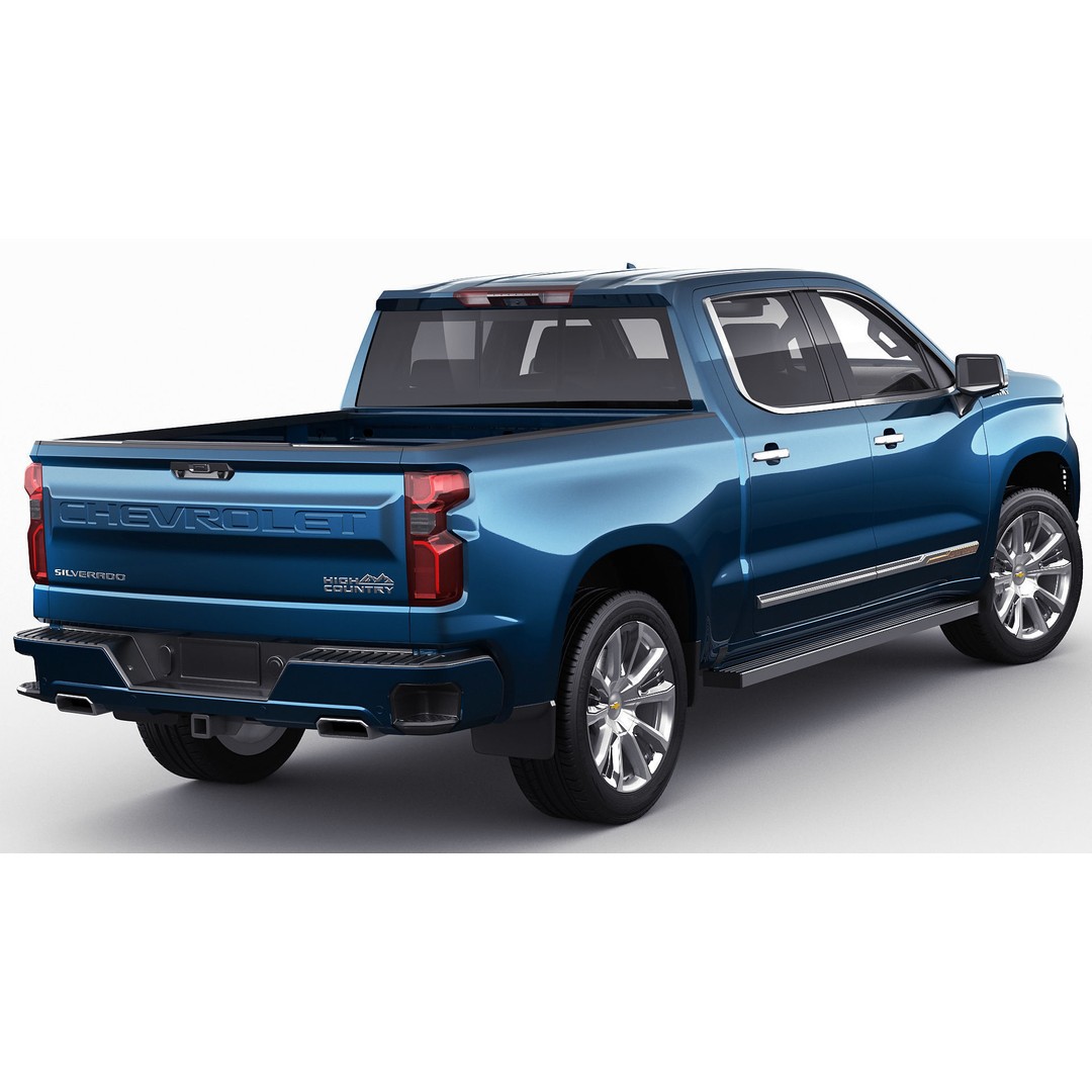 2022 Silverado High Country 3D Model – High Poly Game Asset, FBX, OBJ, Blender - View 4