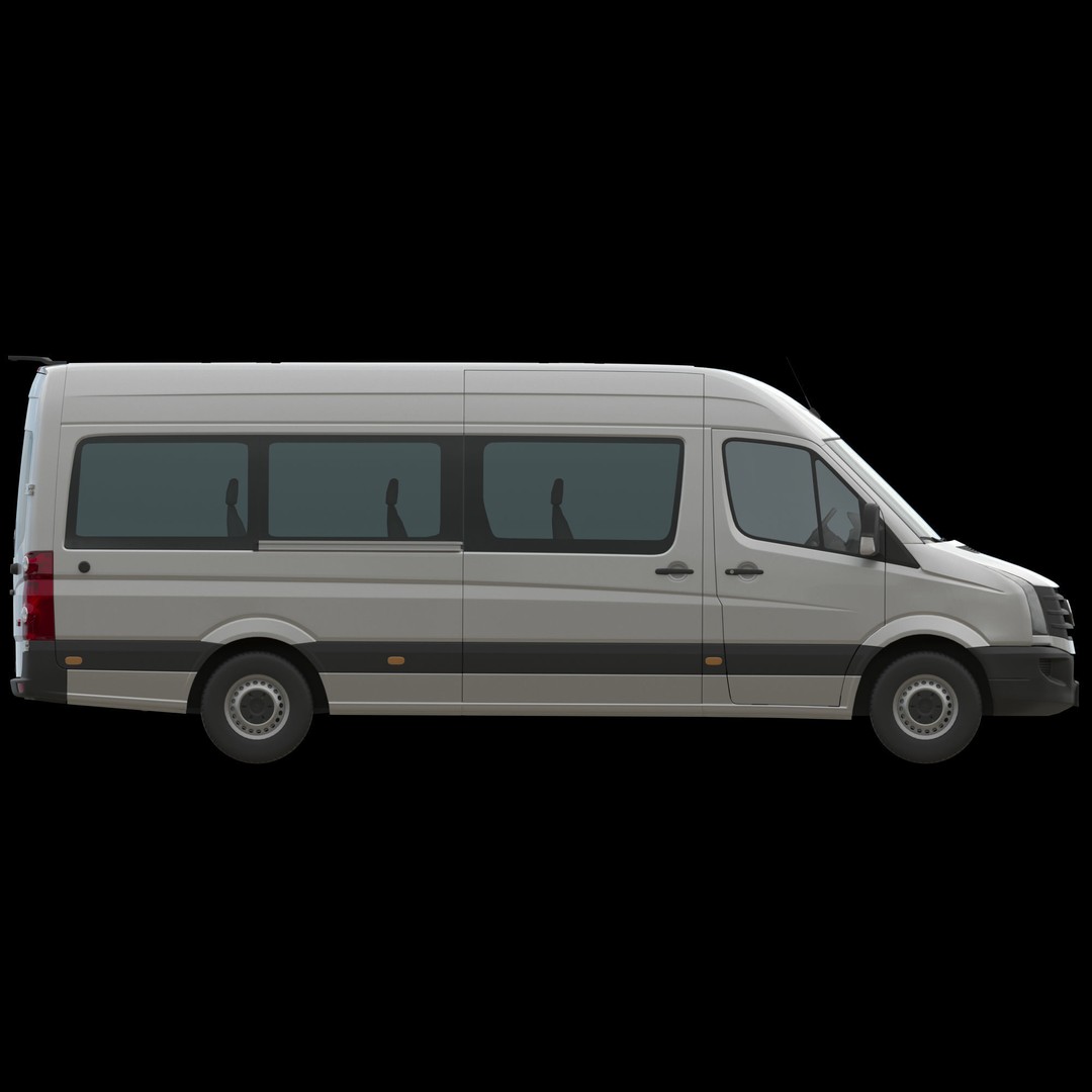 VW Crafter L3H2 Minibus 3D Model – High Poly Vehicle Asset, FBX - View 11