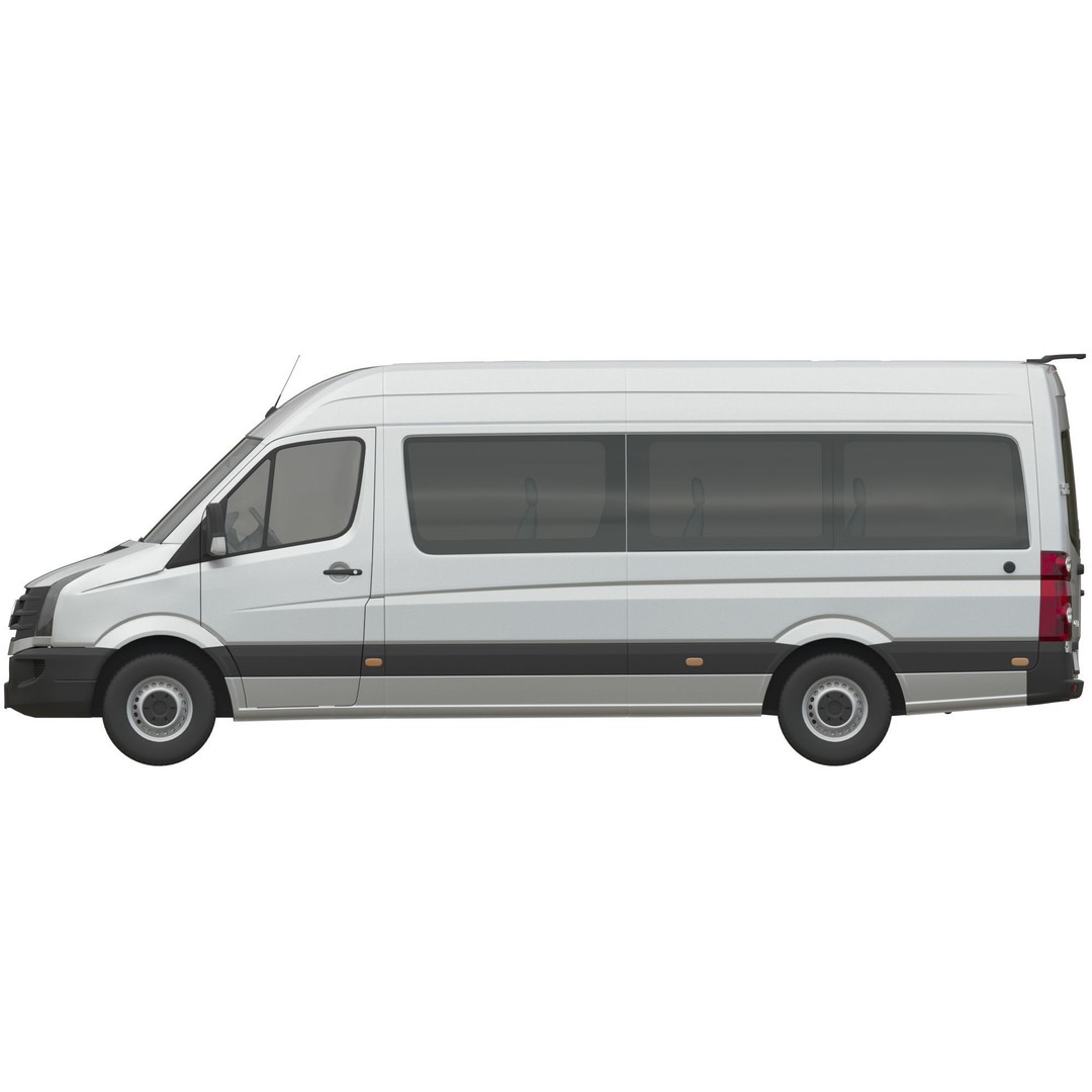 VW Crafter L3H2 Minibus 3D Model – High Poly Vehicle Asset, FBX - View 12