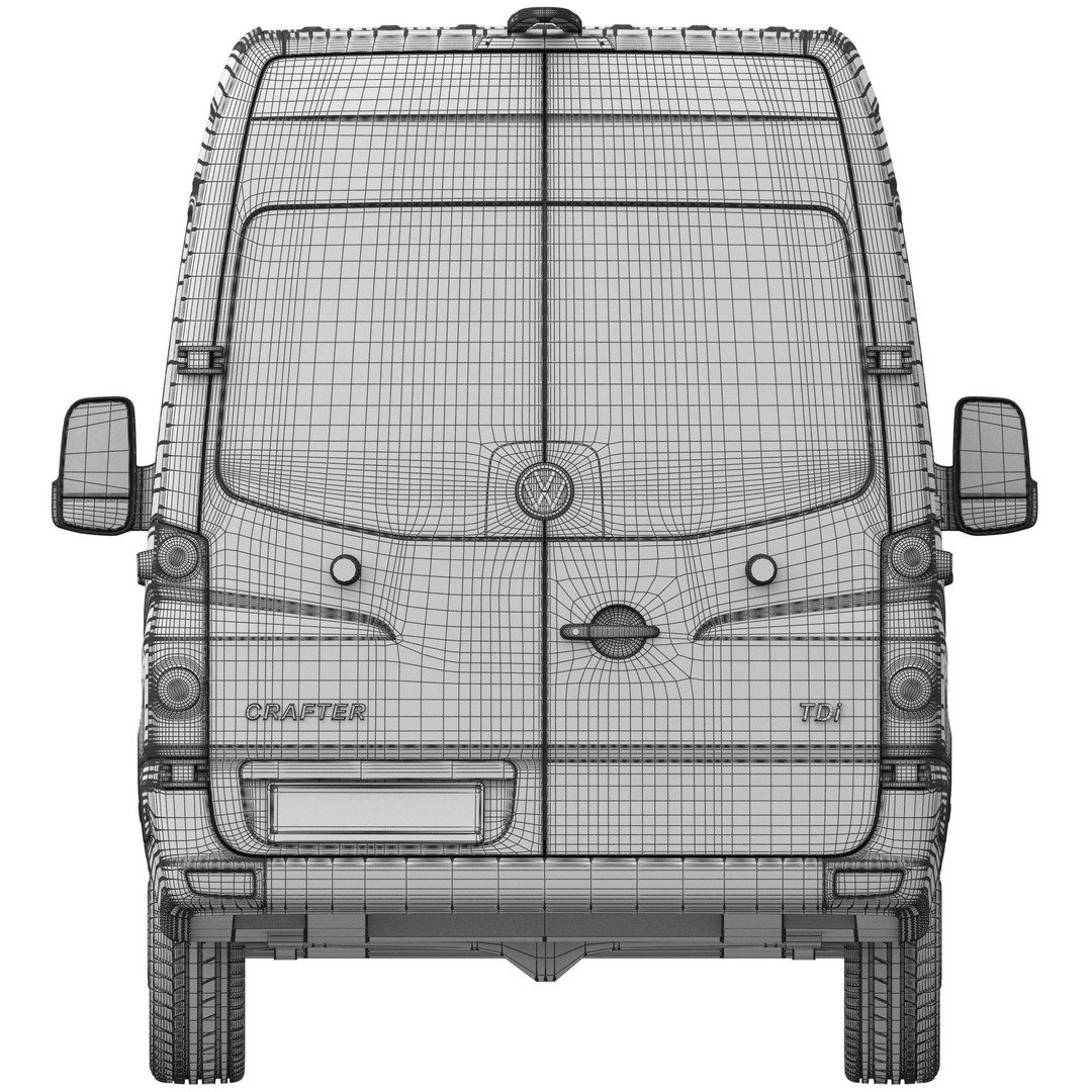 VW Crafter L3H2 Minibus 3D Model – High Poly Vehicle Asset, FBX - View 19