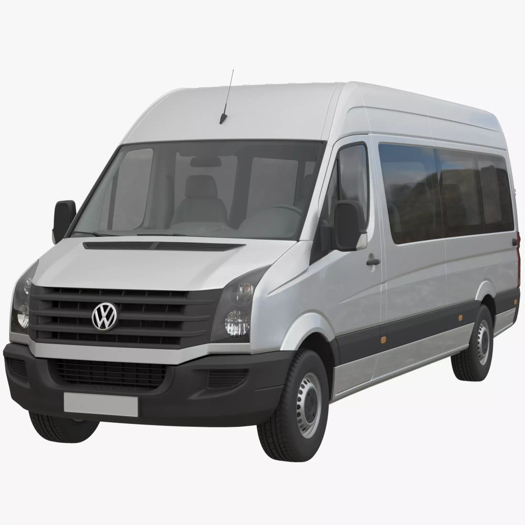 VW Crafter L3H2 Minibus 3D Model – High Poly Vehicle Asset, FBX - View 2