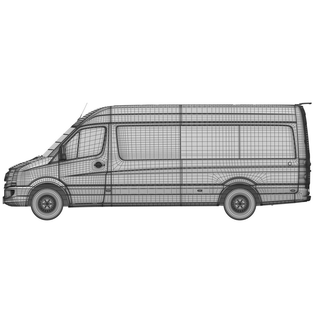 VW Crafter L3H2 Minibus 3D Model – High Poly Vehicle Asset, FBX - View 21