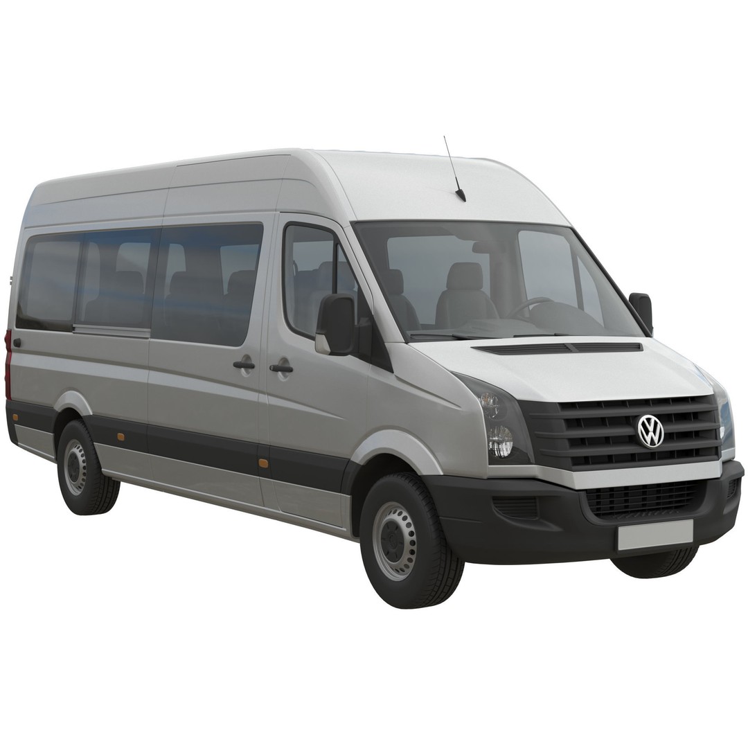 VW Crafter L3H2 Minibus 3D Model – High Poly Vehicle Asset, FBX - View 3
