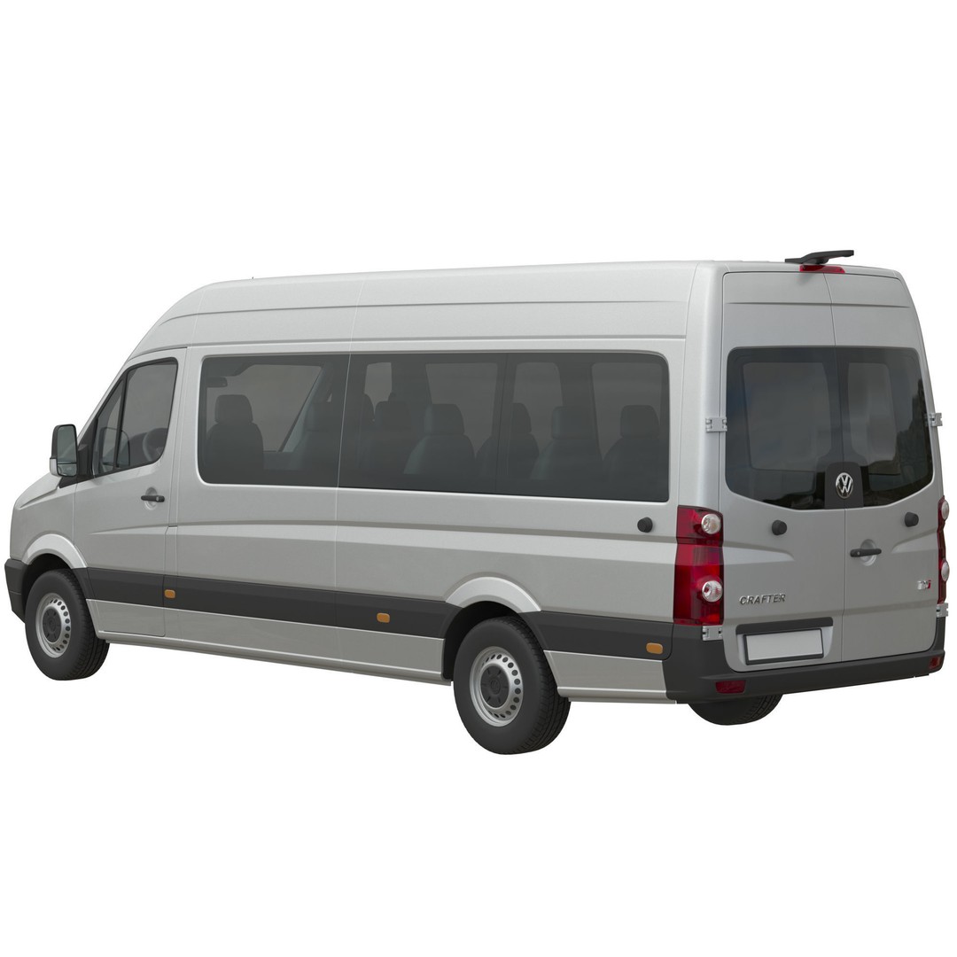 VW Crafter L3H2 Minibus 3D Model – High Poly Vehicle Asset, FBX - View 4