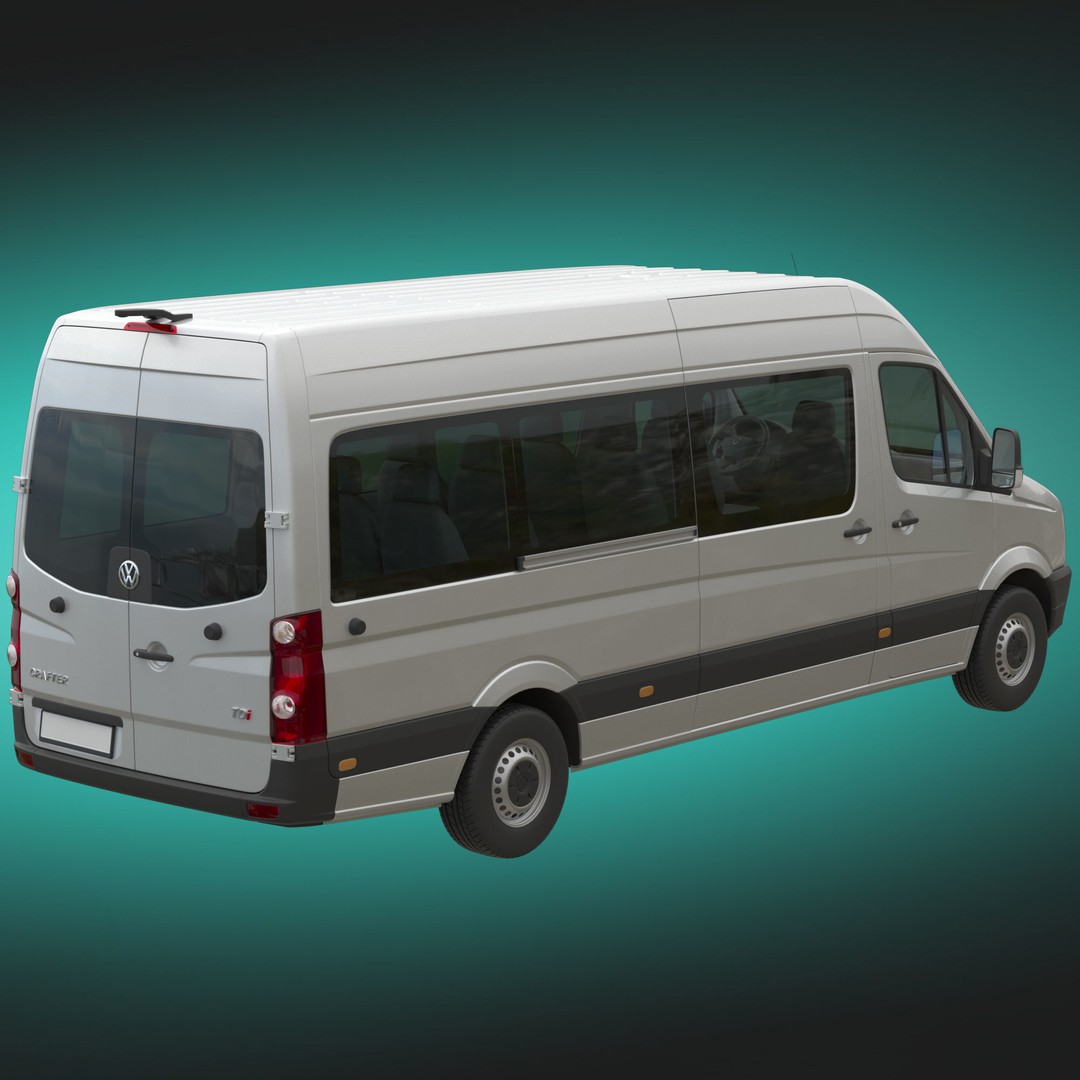 VW Crafter L3H2 Minibus 3D Model – High Poly Vehicle Asset, FBX - View 6