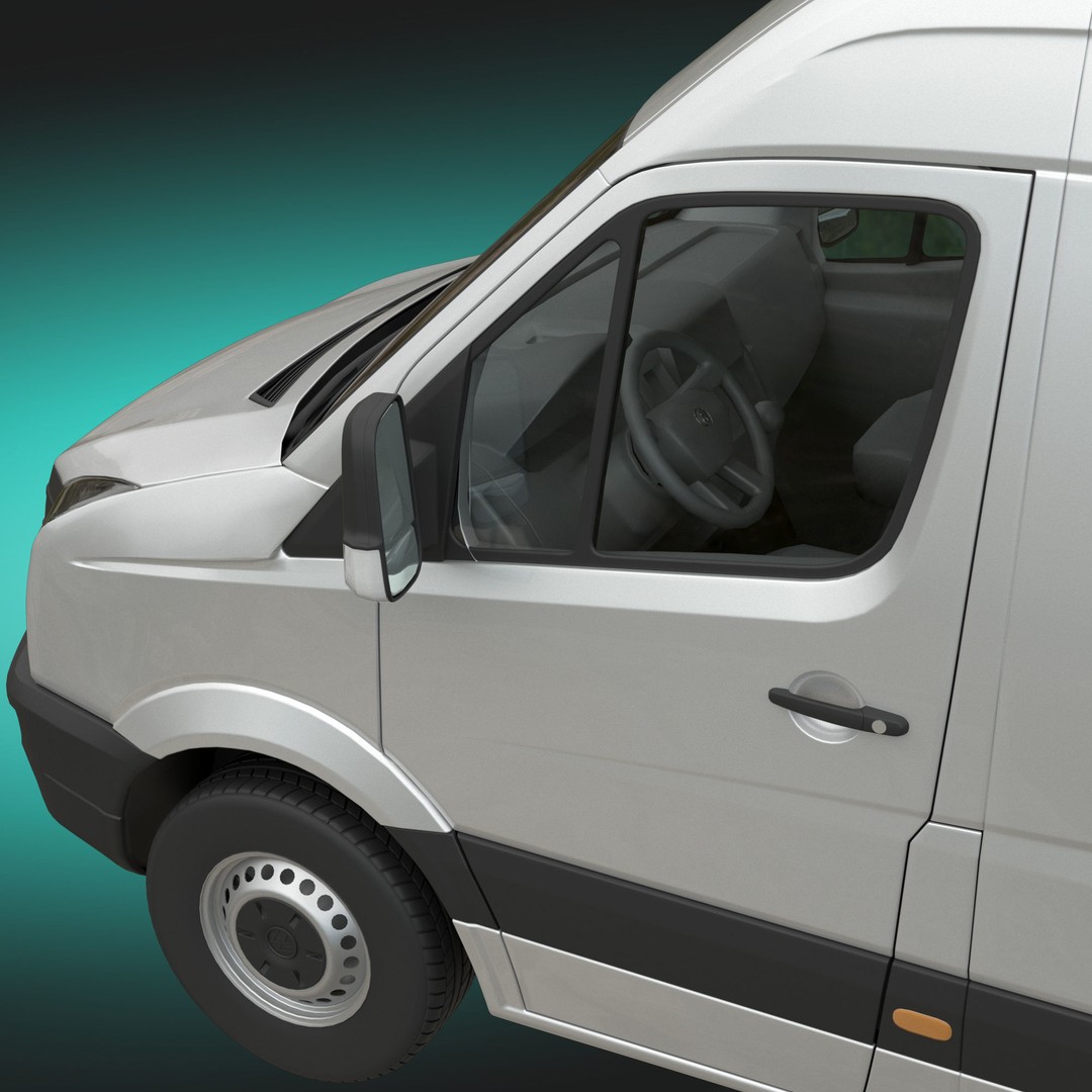 VW Crafter L3H2 Minibus 3D Model – High Poly Vehicle Asset, FBX - View 8