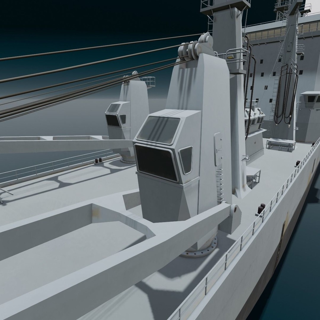 Ship 3D Model – Low Poly Digital Asset with PBR Textures - View 11
