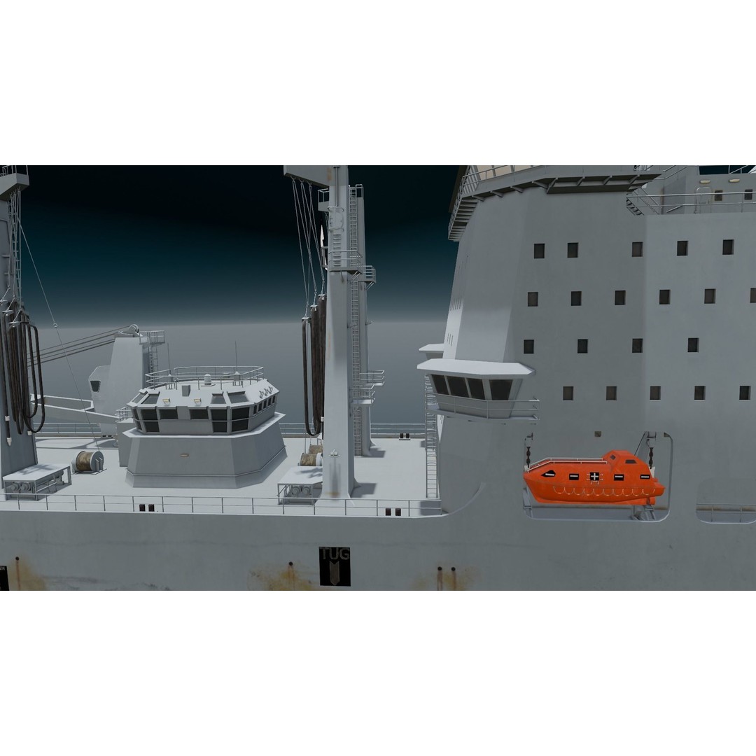 Ship 3D Model – Low Poly Digital Asset with PBR Textures - View 18