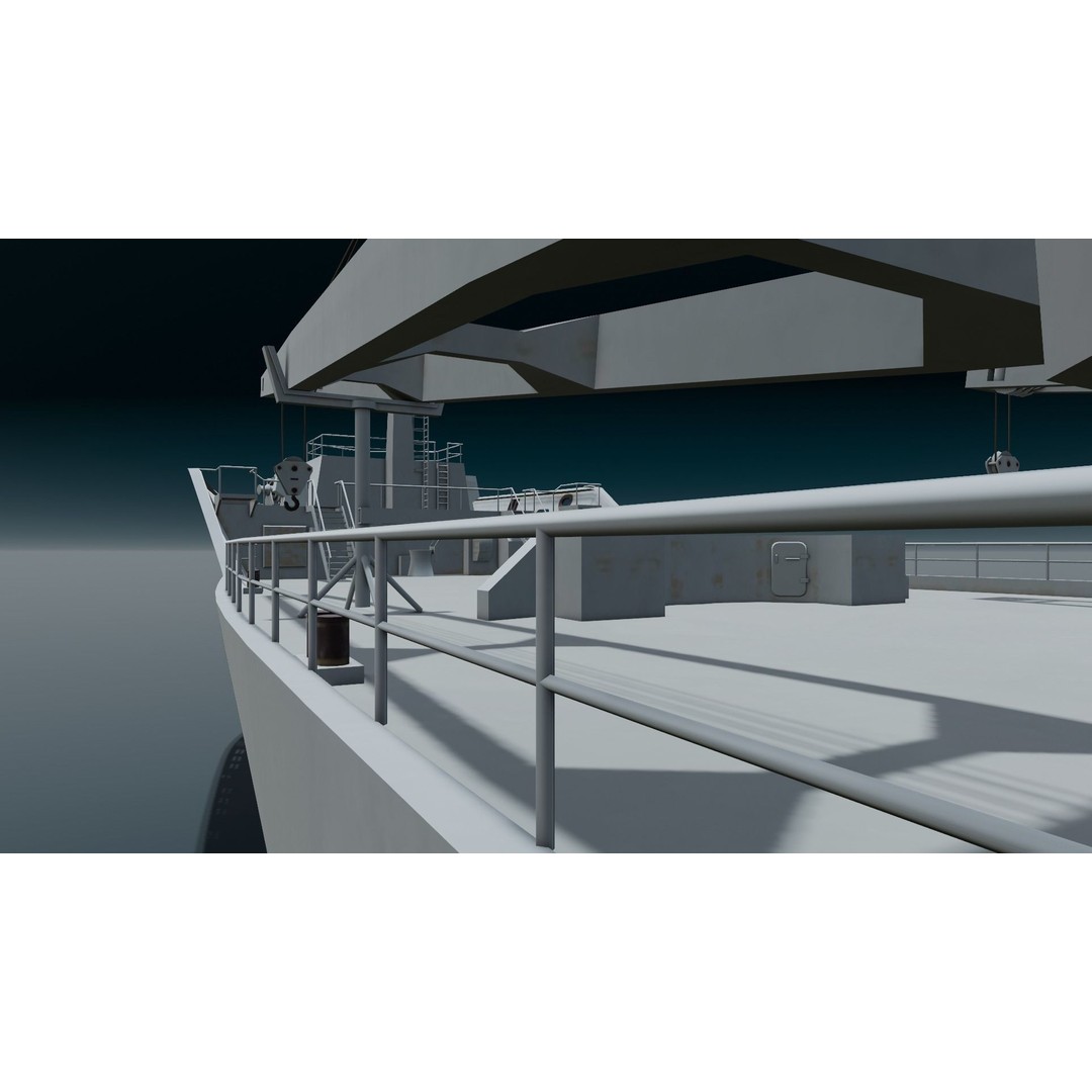 Ship 3D Model – Low Poly Digital Asset with PBR Textures - View 4