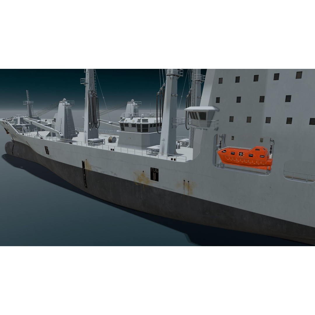 Ship 3D Model – Low Poly Digital Asset with PBR Textures - View 6