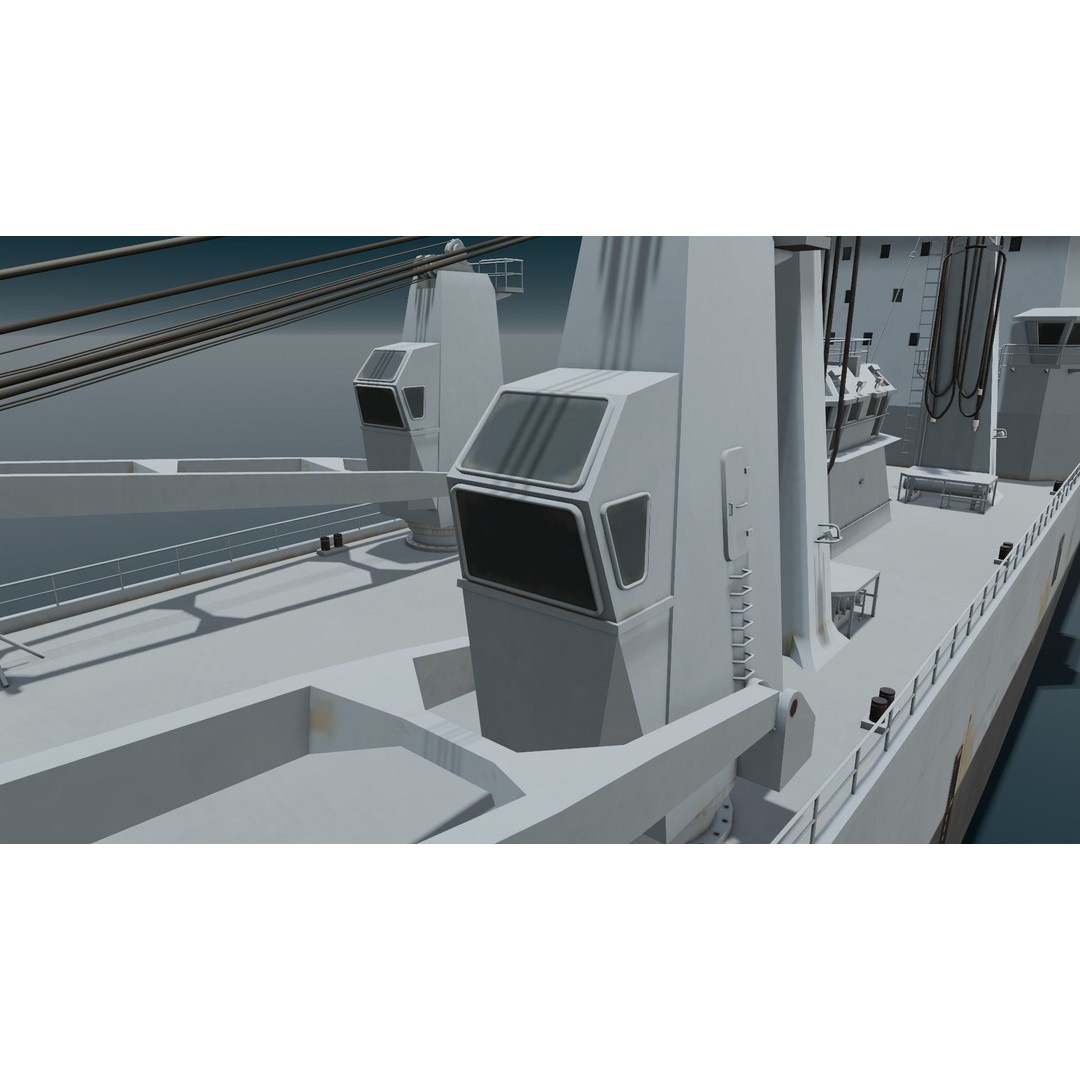 Ship 3D Model – Low Poly Digital Asset with PBR Textures - View 8