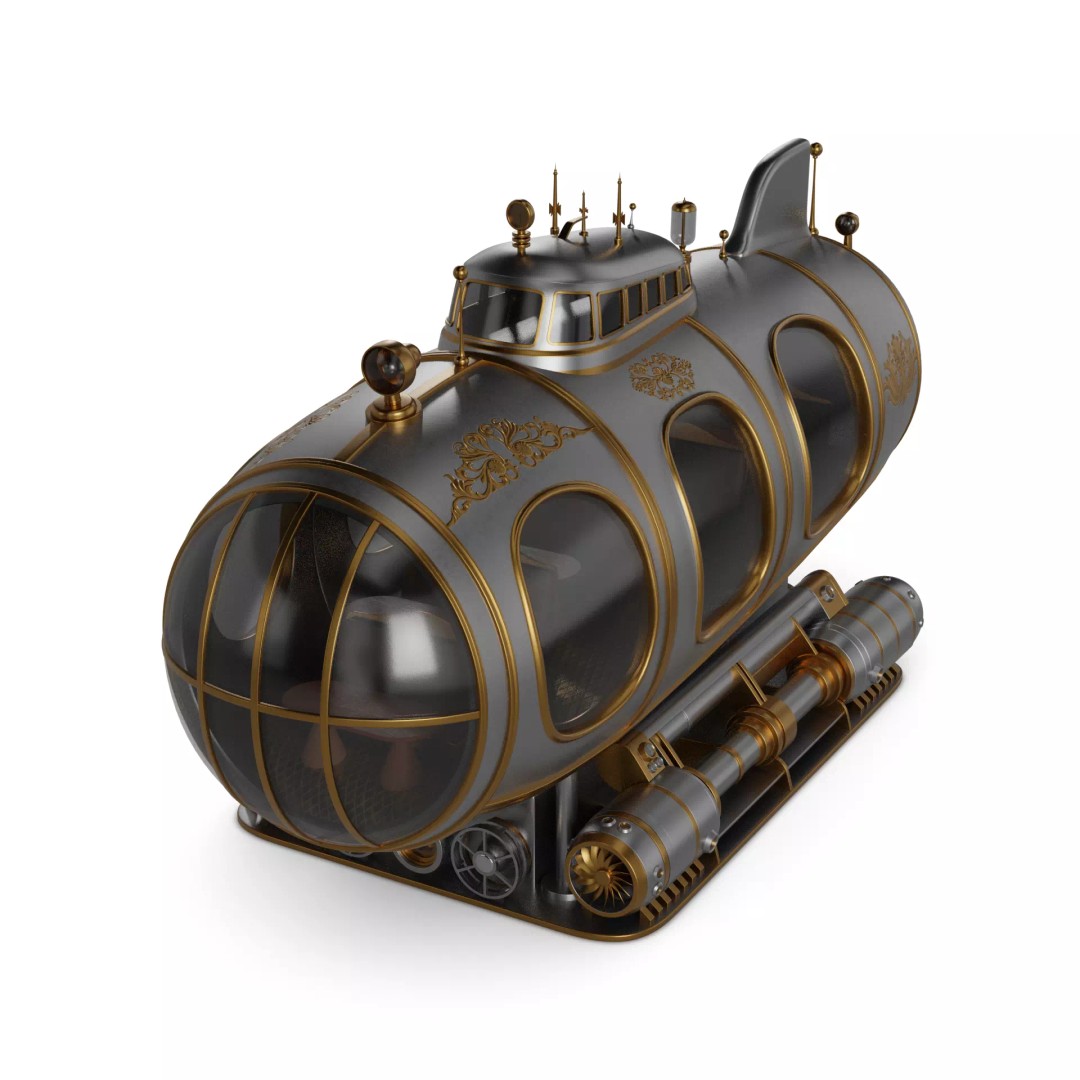 Tourist Submersible 3D Model – Luxurious Watercraft with PBR Textures, FBX