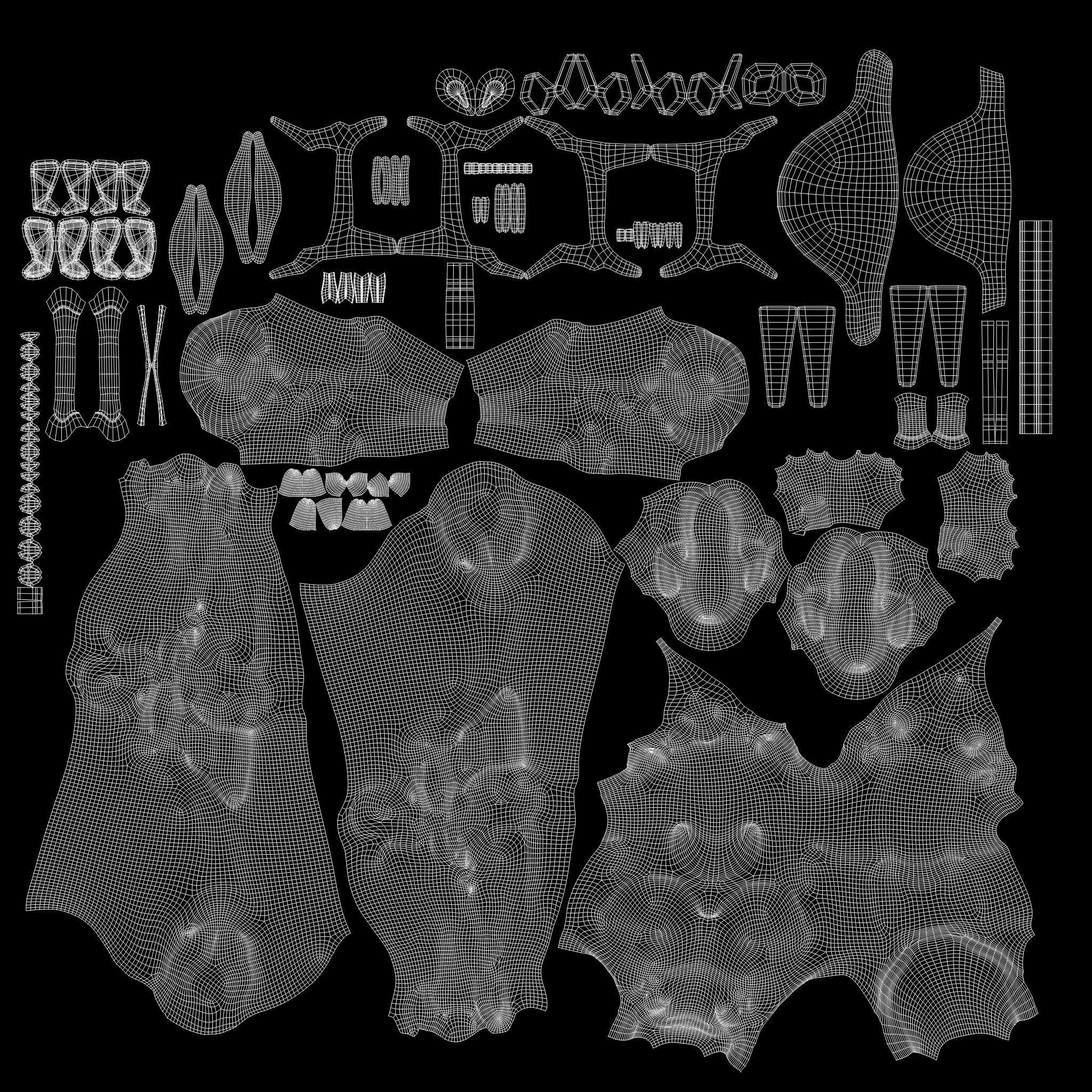 Female Sci-Fi Orange Black Bodysuit - Low-Poly Game-Ready 3D Model