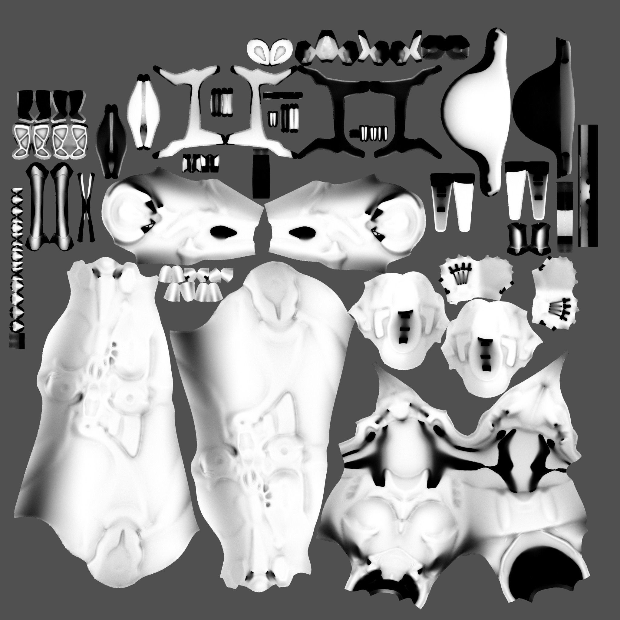 Female Sci-Fi Orange Black Bodysuit - Low-Poly Game-Ready 3D Model - View 13