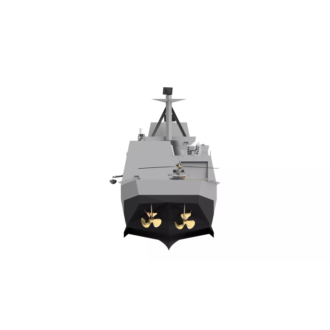 Destroyer Ship 3D Model – Low Poly Military Watercraft, FBX, Blender - View 4