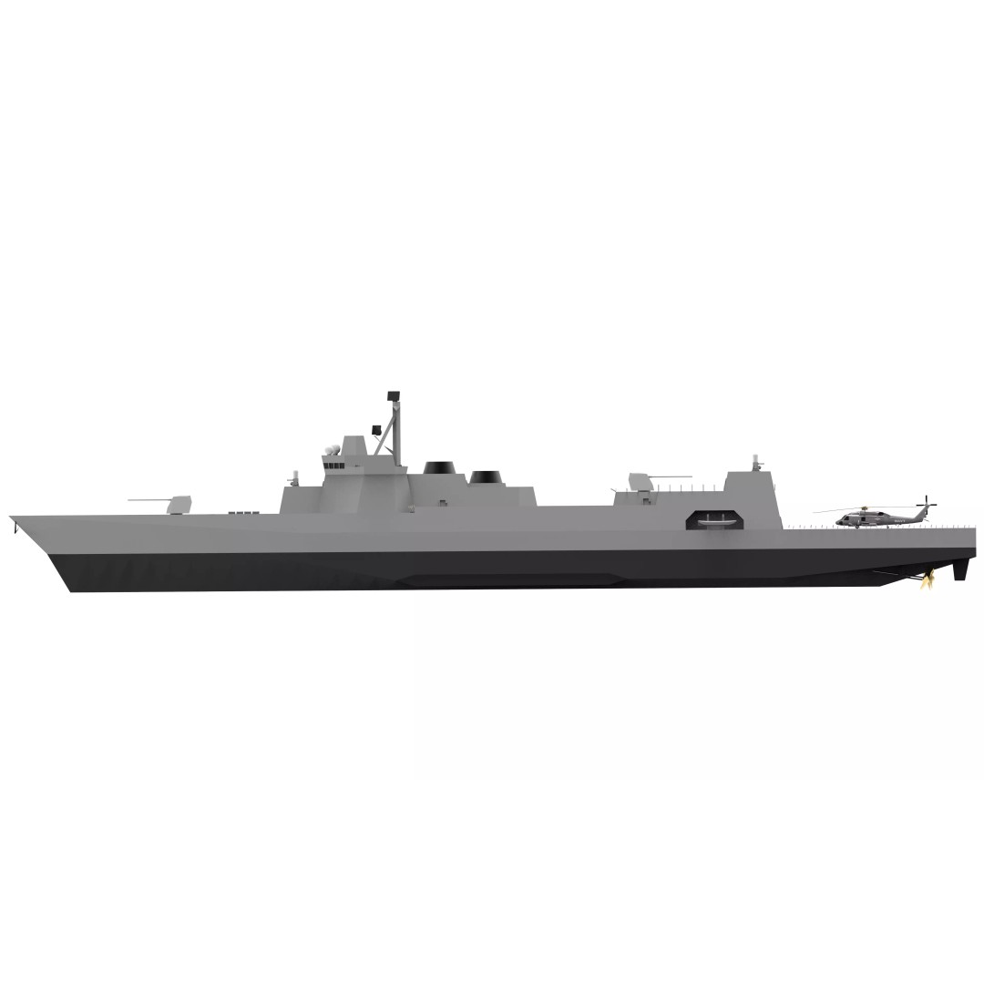 Destroyer Ship 3D Model – Low Poly Military Watercraft, FBX, Blender - View 6