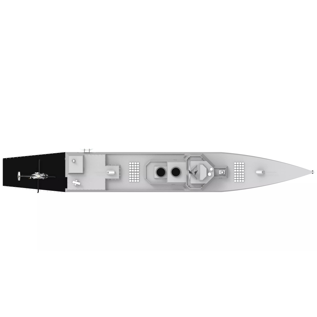 Destroyer Ship 3D Model – Low Poly Military Watercraft, FBX, Blender - View 7