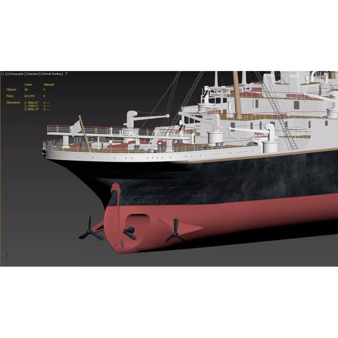 RMS Titanic 3D Model – Highly Detailed Historical Replica, FBX, OBJ