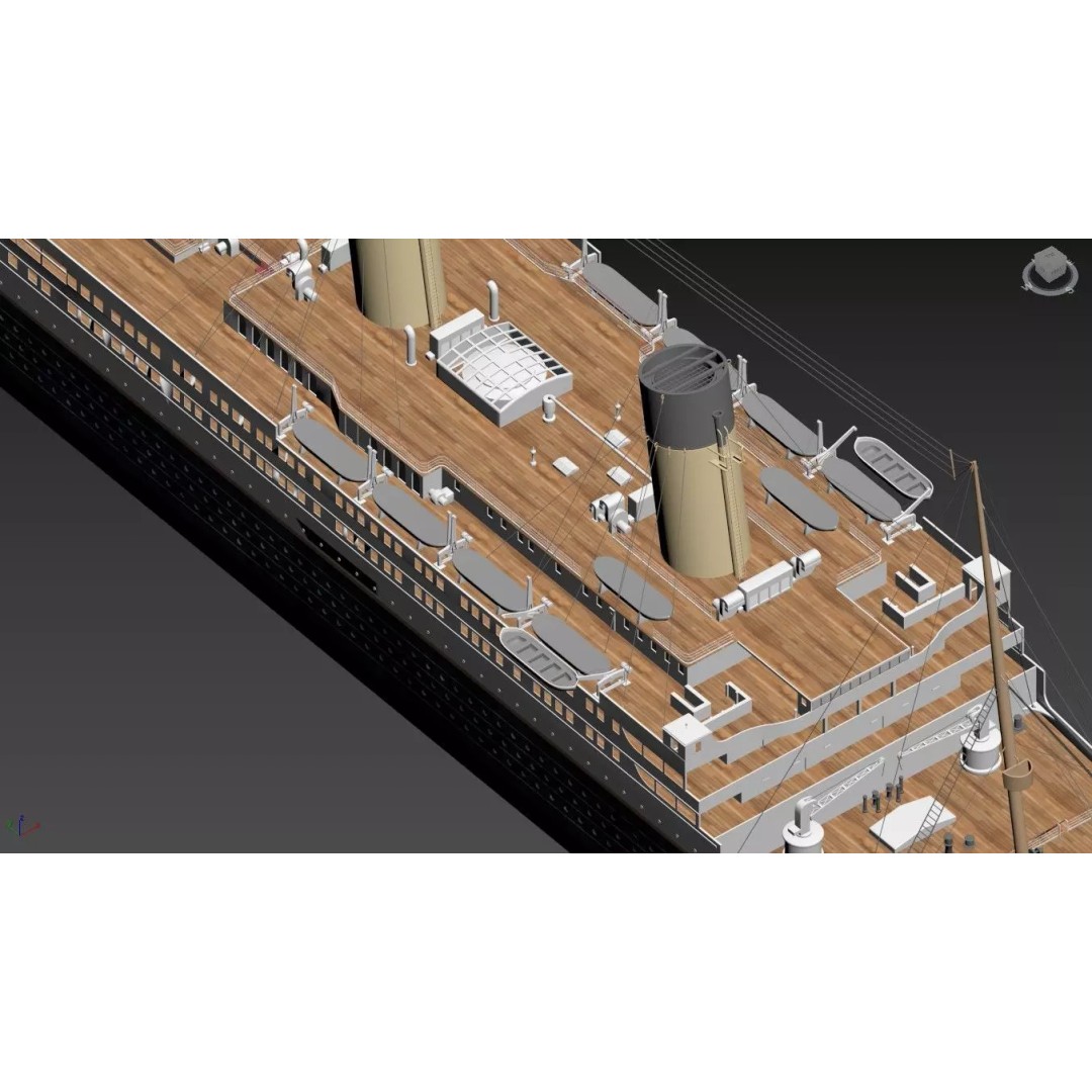 RMS Titanic 3D Model – Highly Detailed Historical Replica, FBX, OBJ - View 11