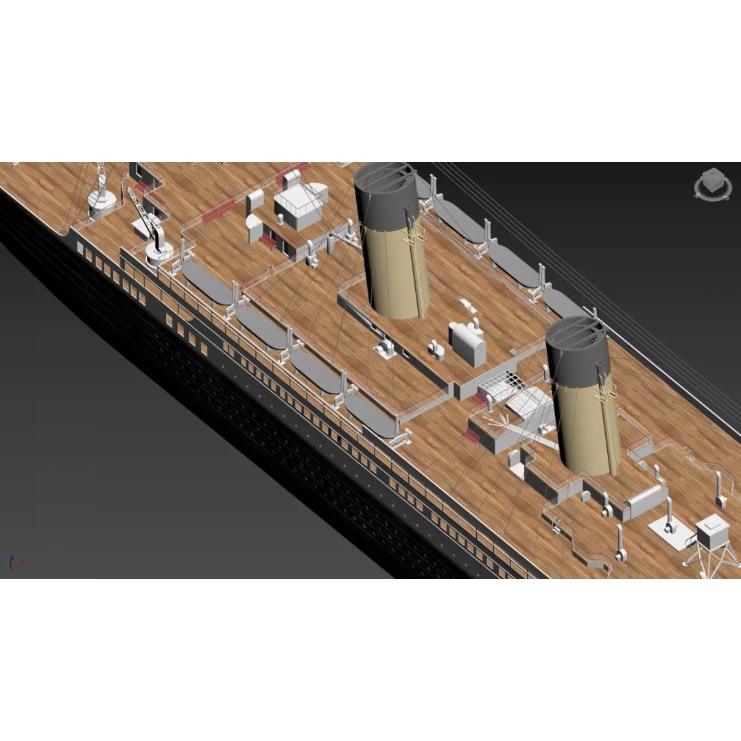 RMS Titanic 3D Model – Highly Detailed Historical Replica, FBX, OBJ - View 12