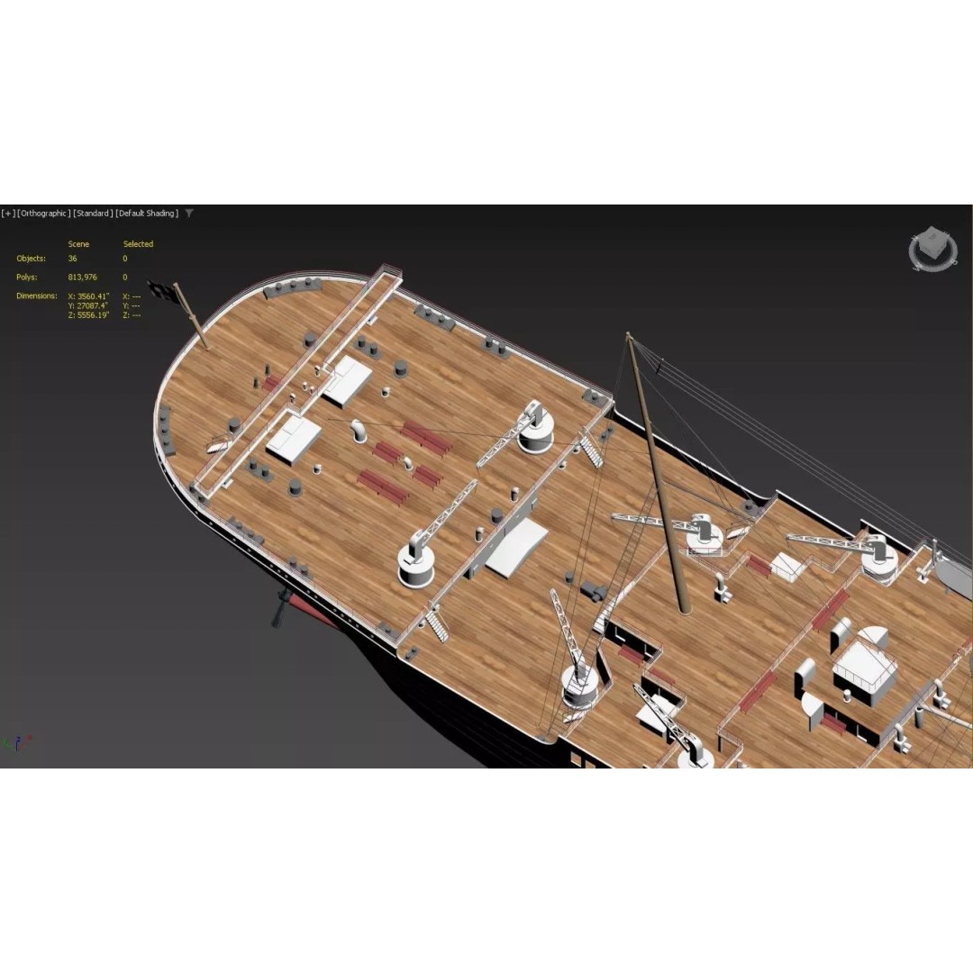 RMS Titanic 3D Model – Highly Detailed Historical Replica, FBX, OBJ - View 13