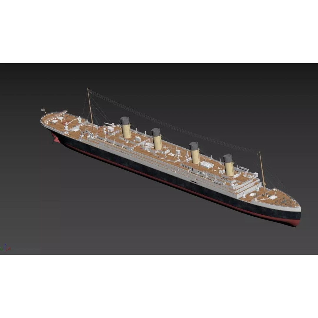 RMS Titanic 3D Model – Highly Detailed Historical Replica, FBX, OBJ - View 3