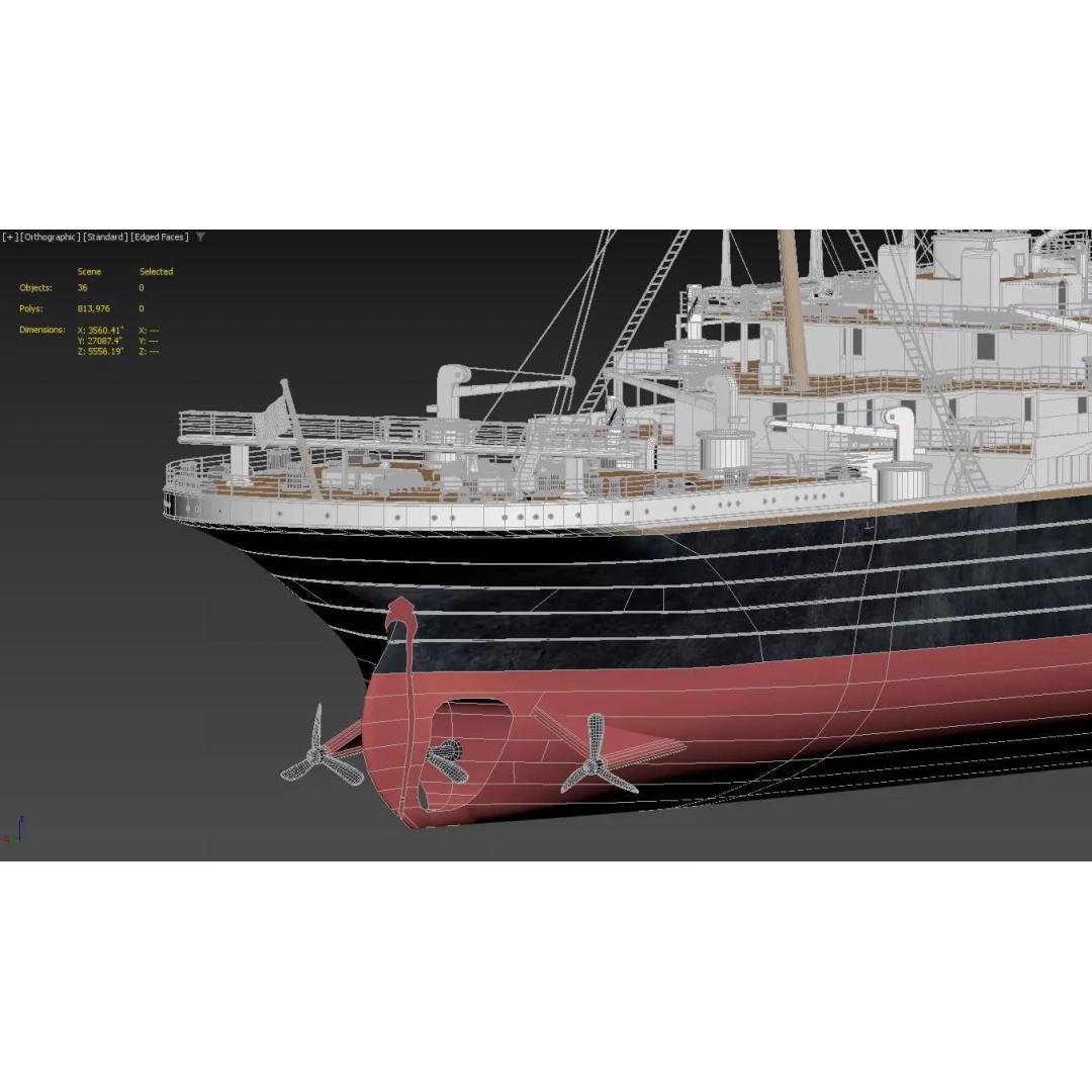 RMS Titanic 3D Model – Highly Detailed Historical Replica, FBX, OBJ - View 4