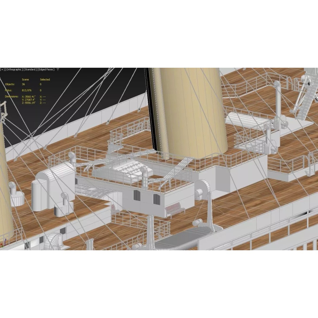 RMS Titanic 3D Model – Highly Detailed Historical Replica, FBX, OBJ - View 5