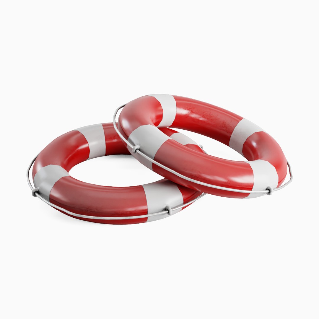 Lifebuoy 3D Model – Low Poly Game Asset, PBR Textures, FBX - View 10