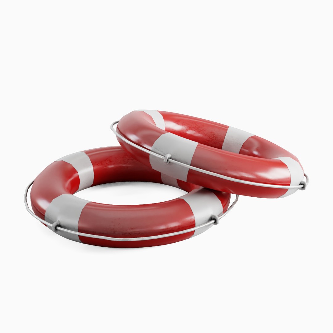 Lifebuoy 3D Model – Low Poly Game Asset, PBR Textures, FBX - View 11