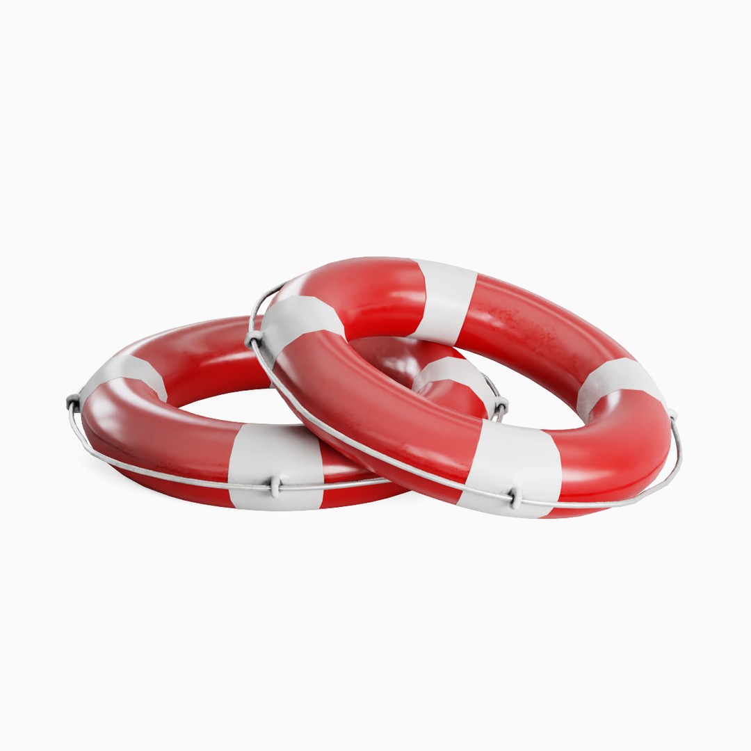Lifebuoy 3D Model – Low Poly Game Asset, PBR Textures, FBX - View 12