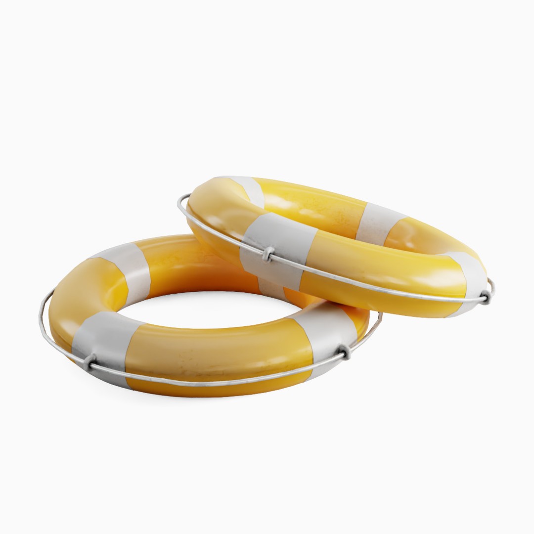 Lifebuoy 3D Model – Low Poly Game Asset, PBR Textures, FBX - View 17