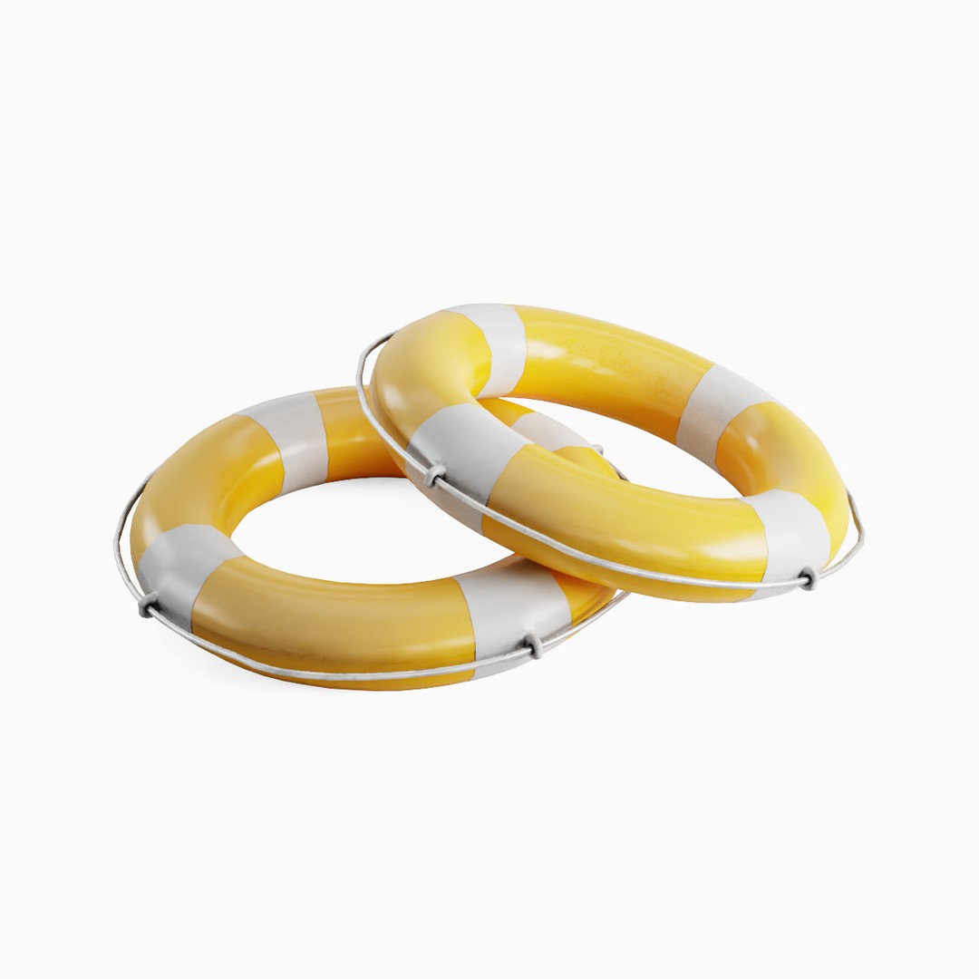Lifebuoy 3D Model – Low Poly Game Asset, PBR Textures, FBX - View 19