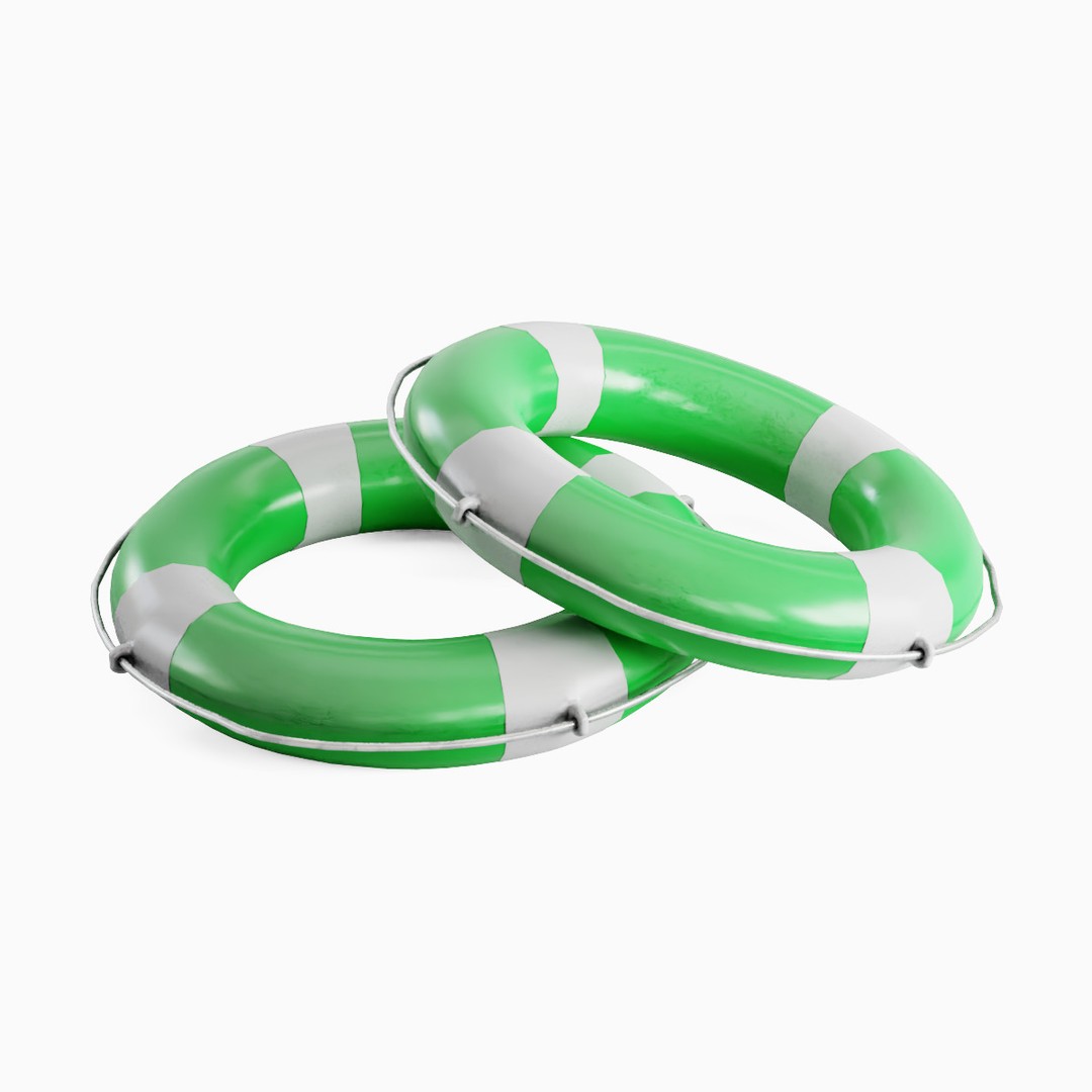 Lifebuoy 3D Model – Low Poly Game Asset, PBR Textures, FBX - View 22