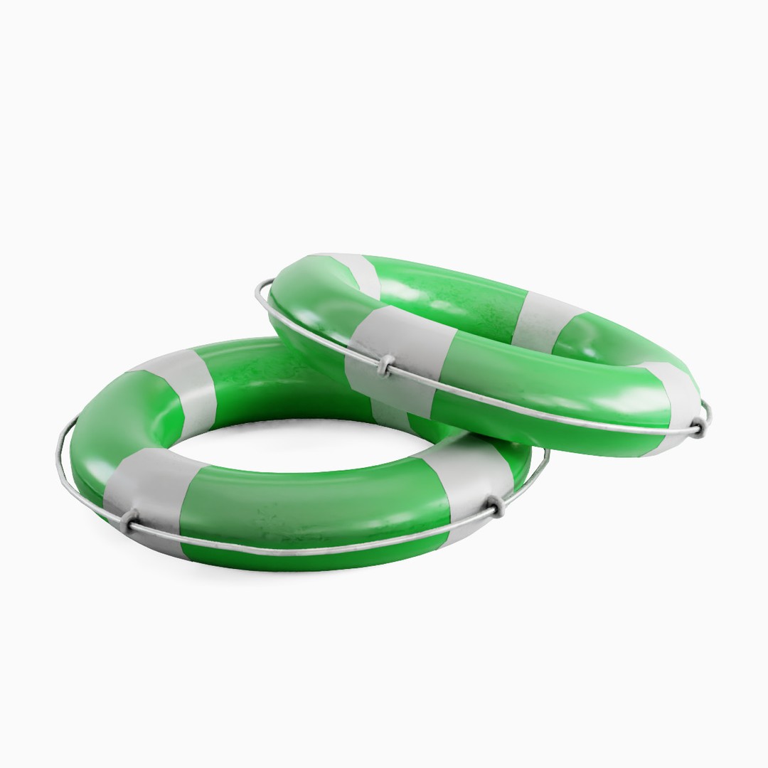 Lifebuoy 3D Model – Low Poly Game Asset, PBR Textures, FBX - View 23