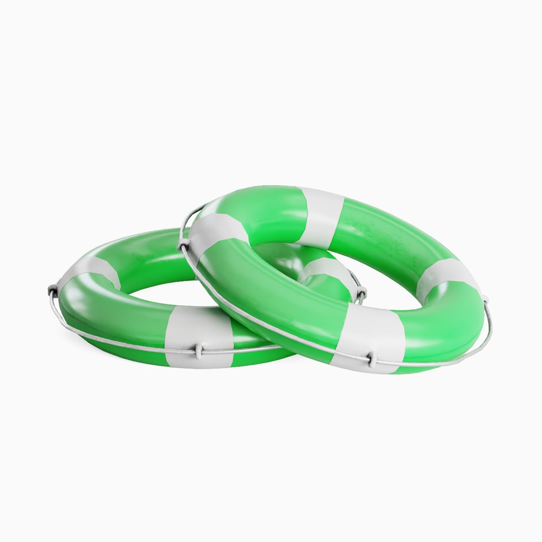 Lifebuoy 3D Model – Low Poly Game Asset, PBR Textures, FBX - View 24