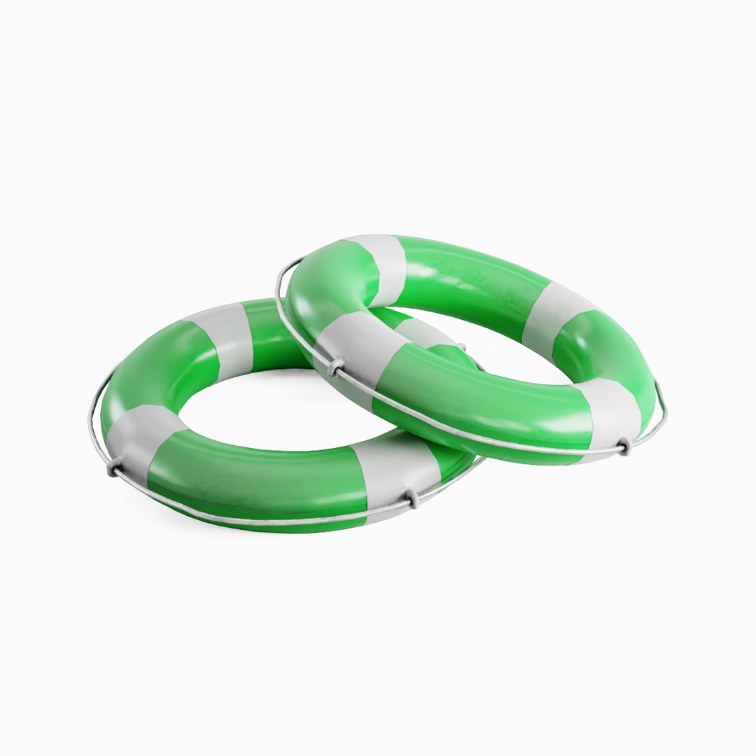 Lifebuoy 3D Model – Low Poly Game Asset, PBR Textures, FBX - View 25