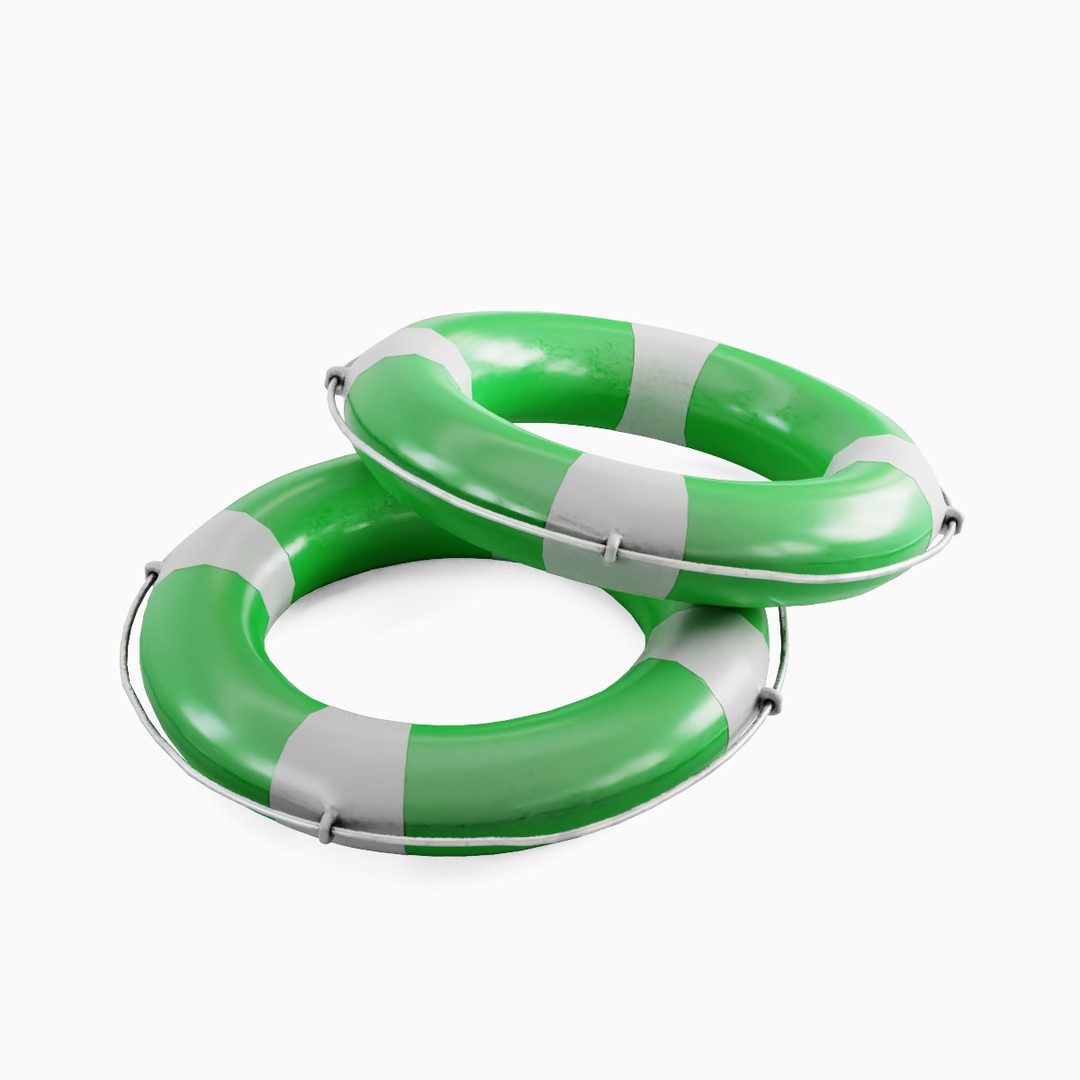Lifebuoy 3D Model – Low Poly Game Asset, PBR Textures, FBX - View 26
